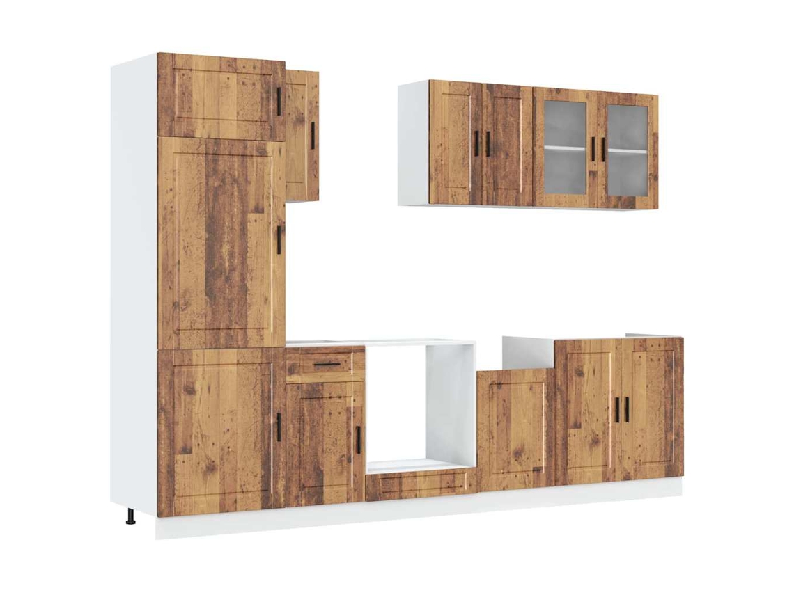 Juego de 8 gabinetes de cocina de madera antigua MAISON EXCLUSIVE