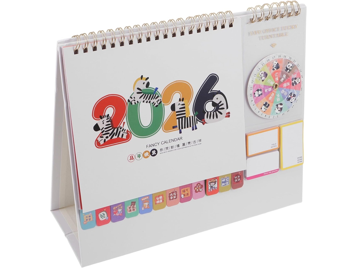 Bonito Calendario De Escritorio Con Soporte Para Notas Extraíble, Paneles De Calendario Desmontables Y Soporte.