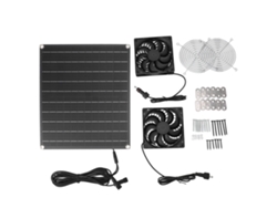 Ventilador Extractor Solar De 15 W Y 12 V Con Clasificación Ipx7 Y Panel Monocristalino Para Gallineros, Invernaderos Y Casetas De Mascotas.