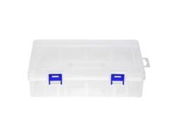 Caja De Almacenamiento Plástico Transparente Para Joyería Herramientas Con Hebilla Azul D306