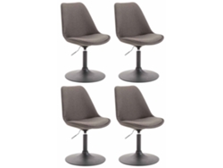Juego de 4 sillas de comedor en tela CLP Maverick gris oscuro/negro