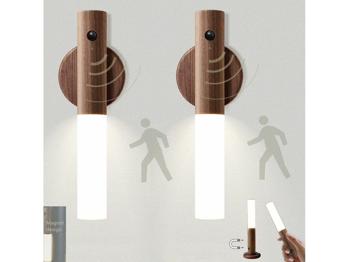 Lámpara de pared LED portátil inteligente con batería, luces magnéticas recargables con sensor de movimiento, luz nocturna para soluciones de iluminación.