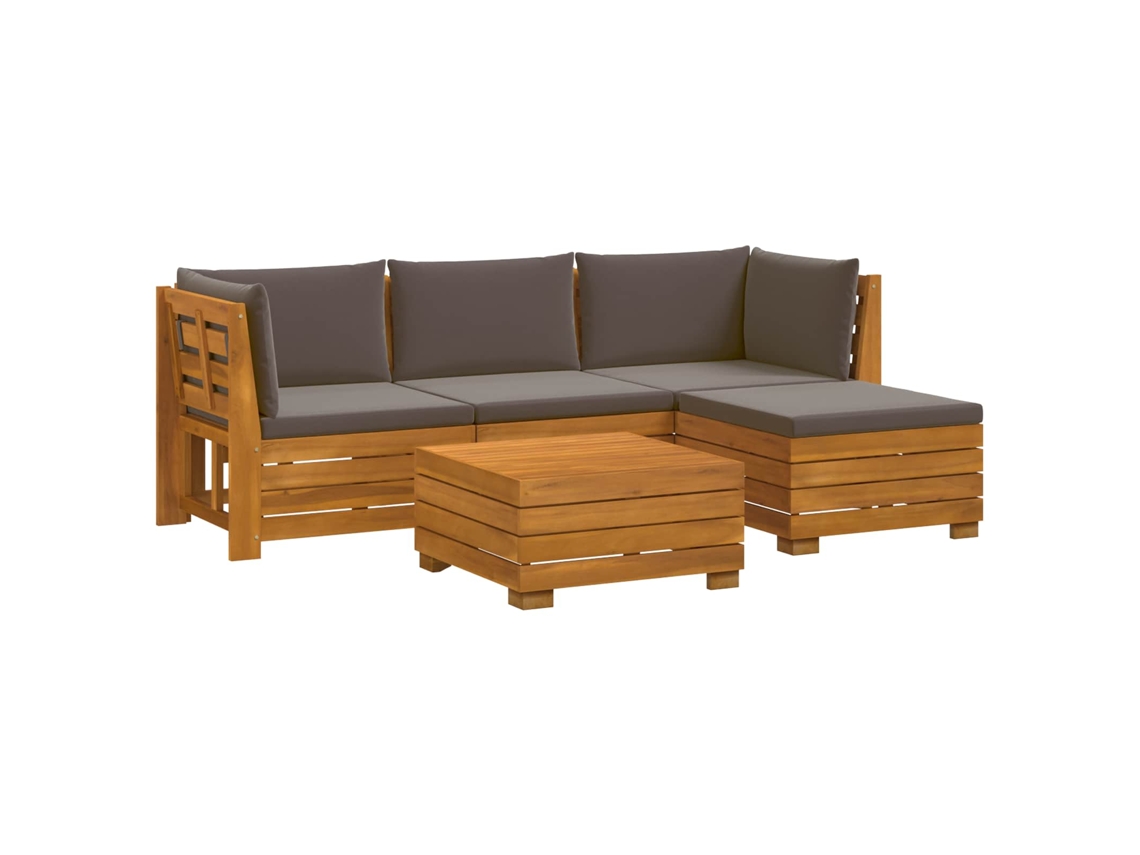 Maison Exclusive - Conjunto De Sofás De Exterior Con Cojín 5 Pieza Marrón