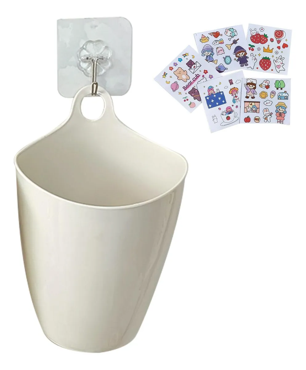 Mini bote de basura colgante, soporte para bolígrafos, soporte para papel de escritorio para baño, vayotoy