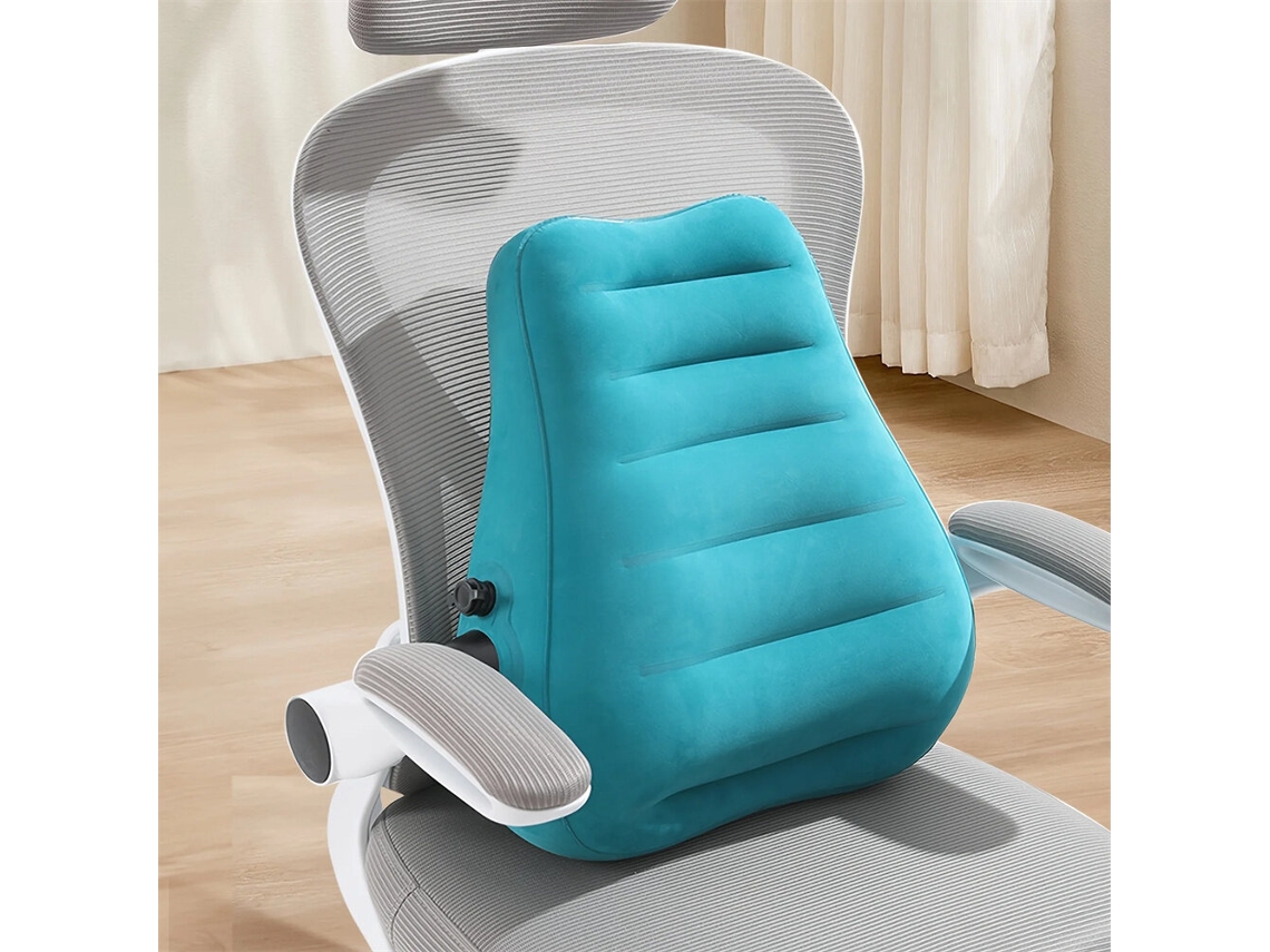 Gris ipree Almohada Ergonómica Inflable Soporte Lumbar Cojín Presión Mejora Comodidad Espalda Vuelos Trenes Oficina