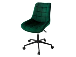 Silla de oficina con ruedas verde con funda de terciopelo y estructura de metal ML-DESIGN