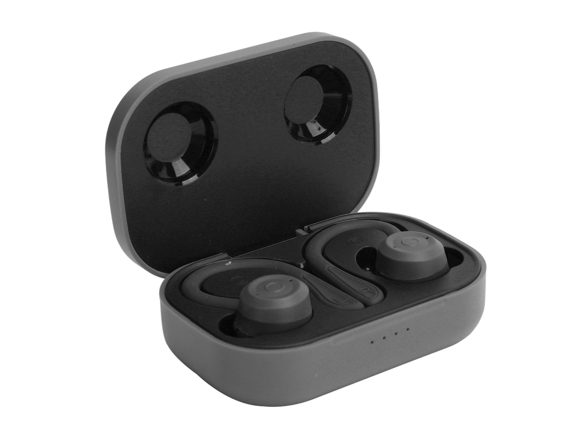 Auriculares Deportivos Inalámbricos Bluetooth Intrauditivos Con Gancho Para La Oreja Y Estuche De Carga - Negro