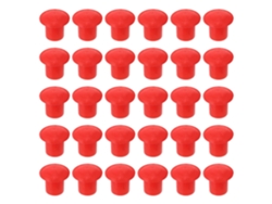 Paquete De 30 Tapas De Seguridad De Plástico Rojo Para Varillas De Refuerzo, Forma