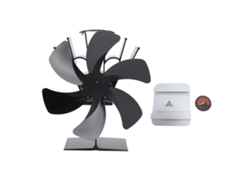 Ventilador motorizado para invernadero con 6 aspas y termómetro - Negro