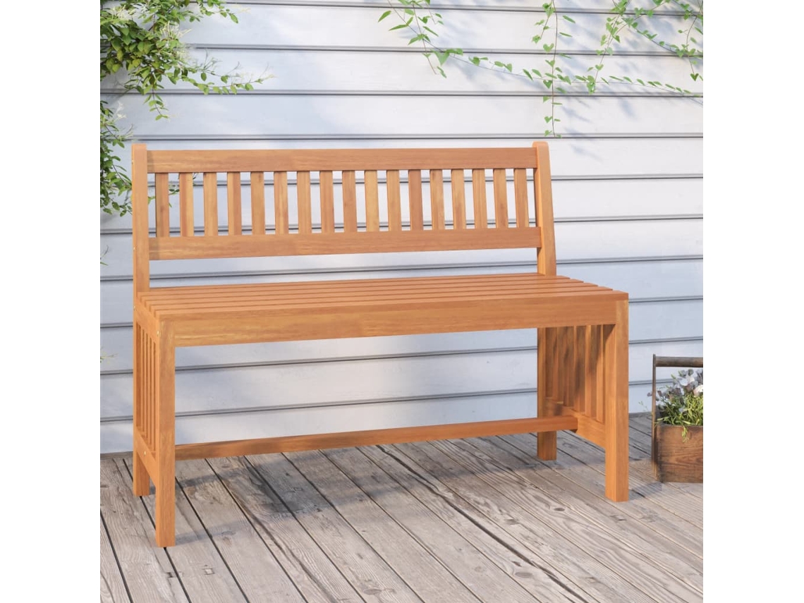 Banco De Jardín De Madera Maciza De Eucalipto 110 Cm