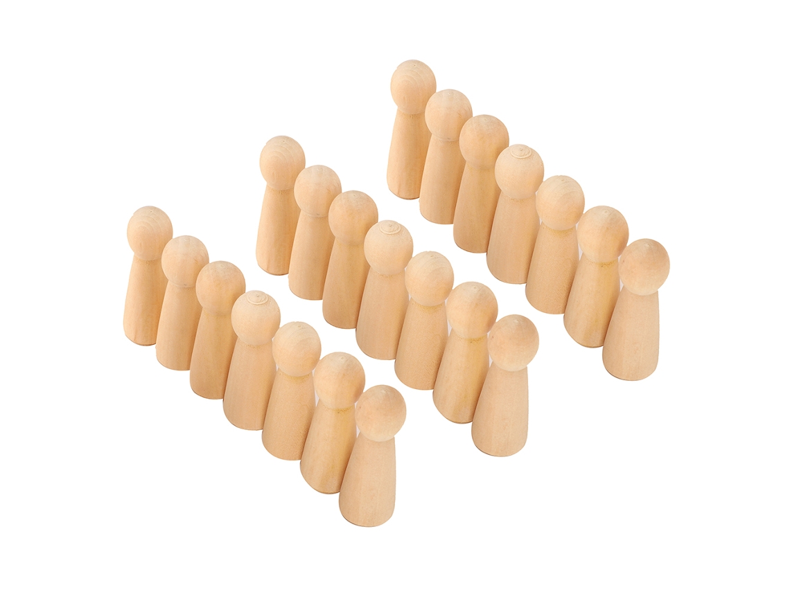 Juego De 20 Muñecos De Pino De Madera Para Pintar, Manualidades, Decoración Del Hogar Y Regalos.