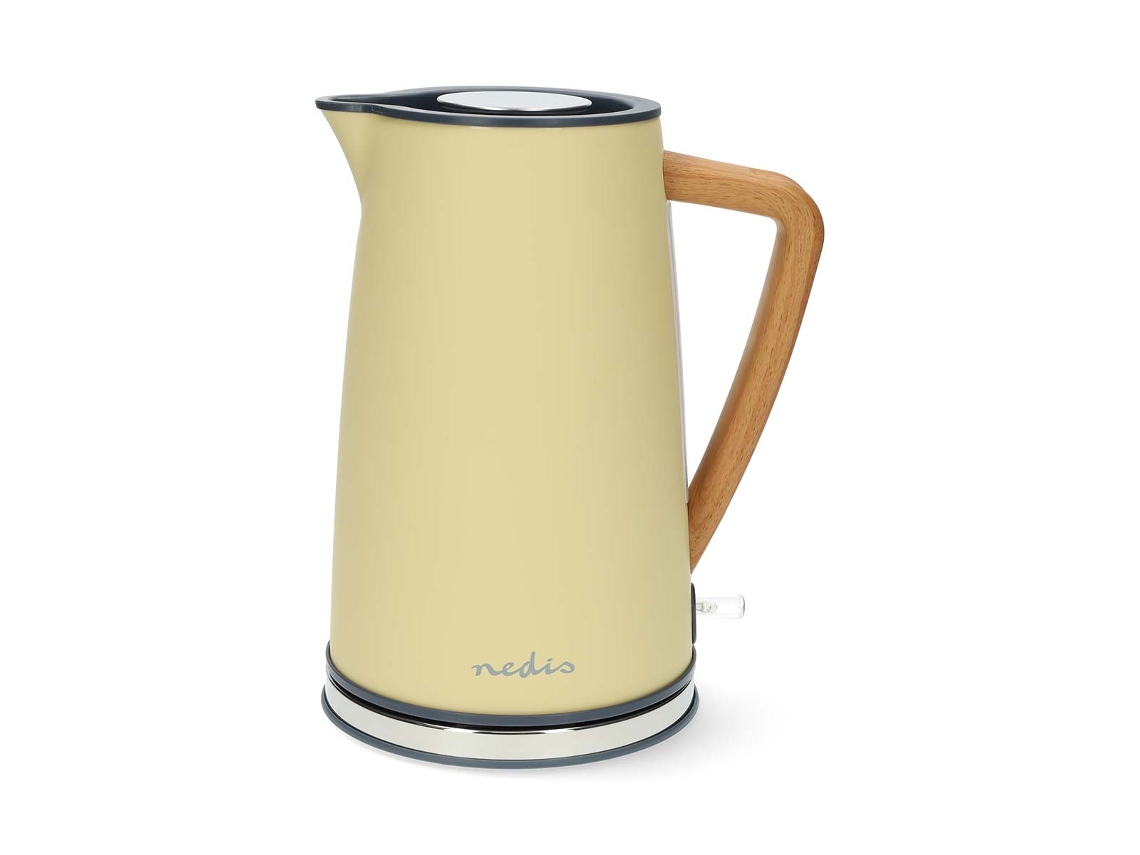 Hervidor eléctrico de 1,7 l, tacto suave, 2200 W, con controlador Strix, amarillo, Nedis