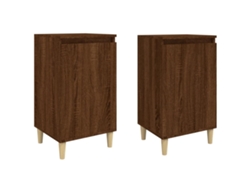 Mesitas de Noche 2 Pzs Derivados de Madera Roble Marrón