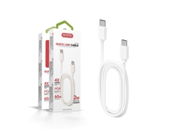Cable PD Type-C CU-2207 4x Velocidade de Carga 2M. 3A 60W Power Delivery 3.0 para Samsung Galaxy S25 5G Blanco