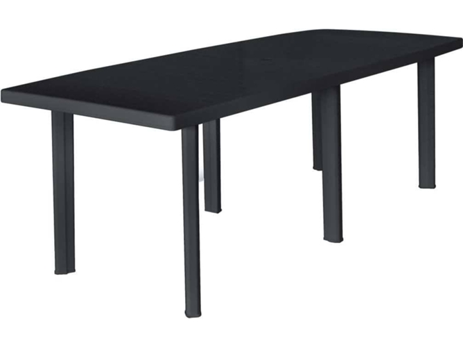Mesa Jardin VIDAXL Antracita Plástico (216x90x72 cm)