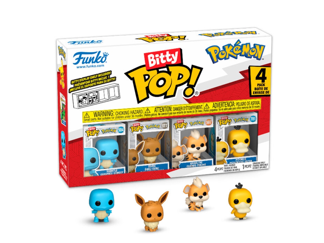 Blister 4 Bitty Pop Pokémon Squirtle Figuras Funko