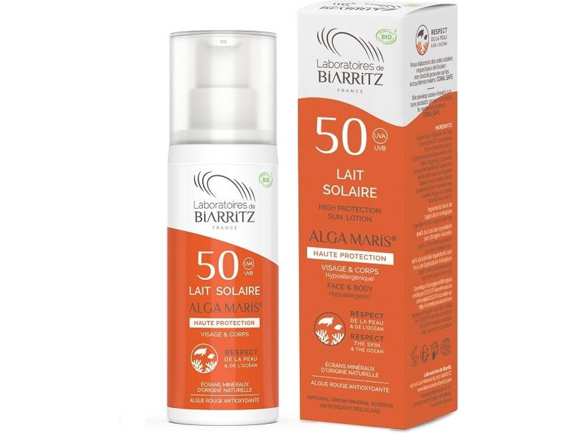 Leche Solar Corporal y Facial LABORATÓRIOS DE BIARRITZ Alga Maris SPF 50 (100 ml)
