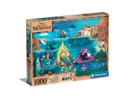 Puzzle CLEMENTONI Disney Story Maps La Pequeña Sirena 39664 (1000 Piezas)