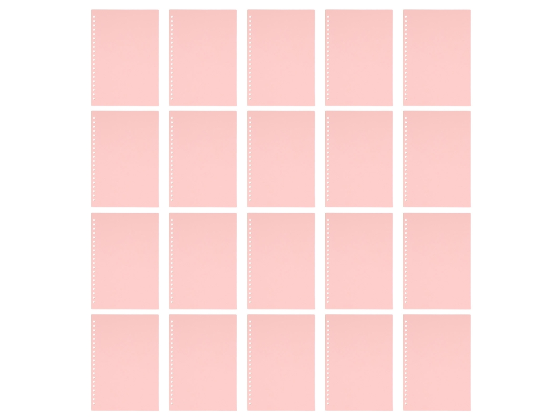 Cubiertas flexibles de PP A5, 20 agujeros, hojas sueltas para encuadernación, color rosa rojizo | Sin marca