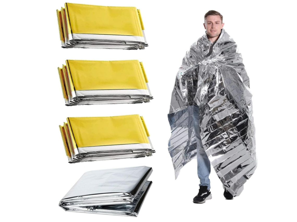 Manta de supervivencia de 4 piezas, mantas de aluminio, mantas térmicas ultragruesas, mantas térmicas, manta de emergencia, lámina para acampar al CHRONUS