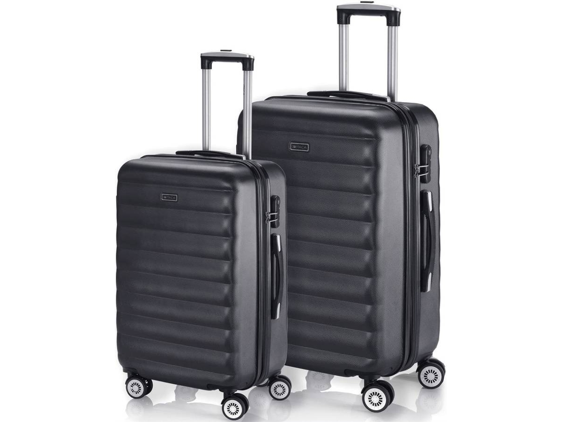 Conjunto de Maletas ITACA Rígidas Negro (55x38x20 cm/65x42x26+4 cm - 35 L/70 L)