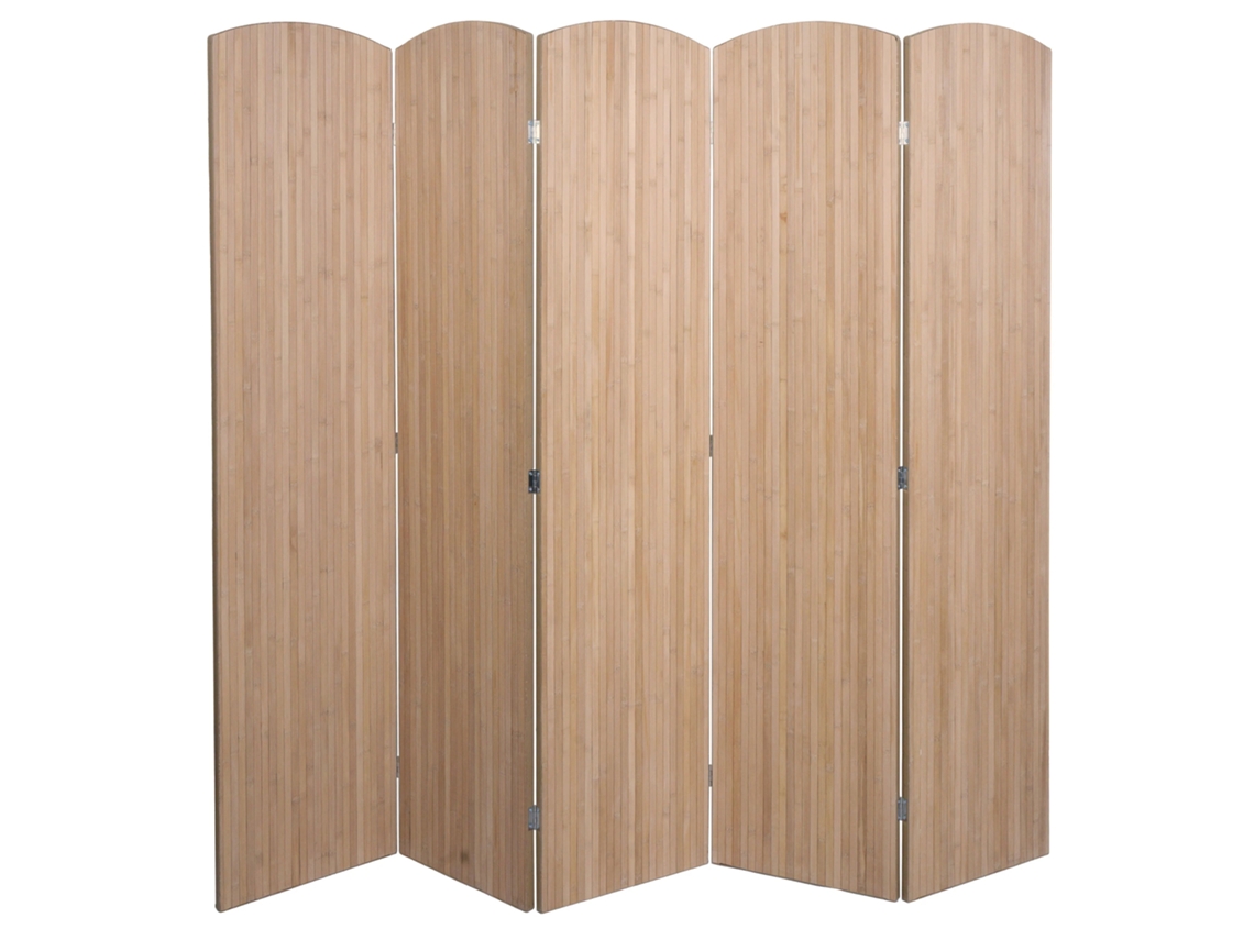 Tabique flexible paravent de bambú, 5 paneles, 170 x 204 cm, Brise-vue Intérieur 04_0009267