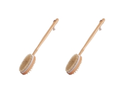 2 Cepillos De Ducha De Madera Con Mango Largo
