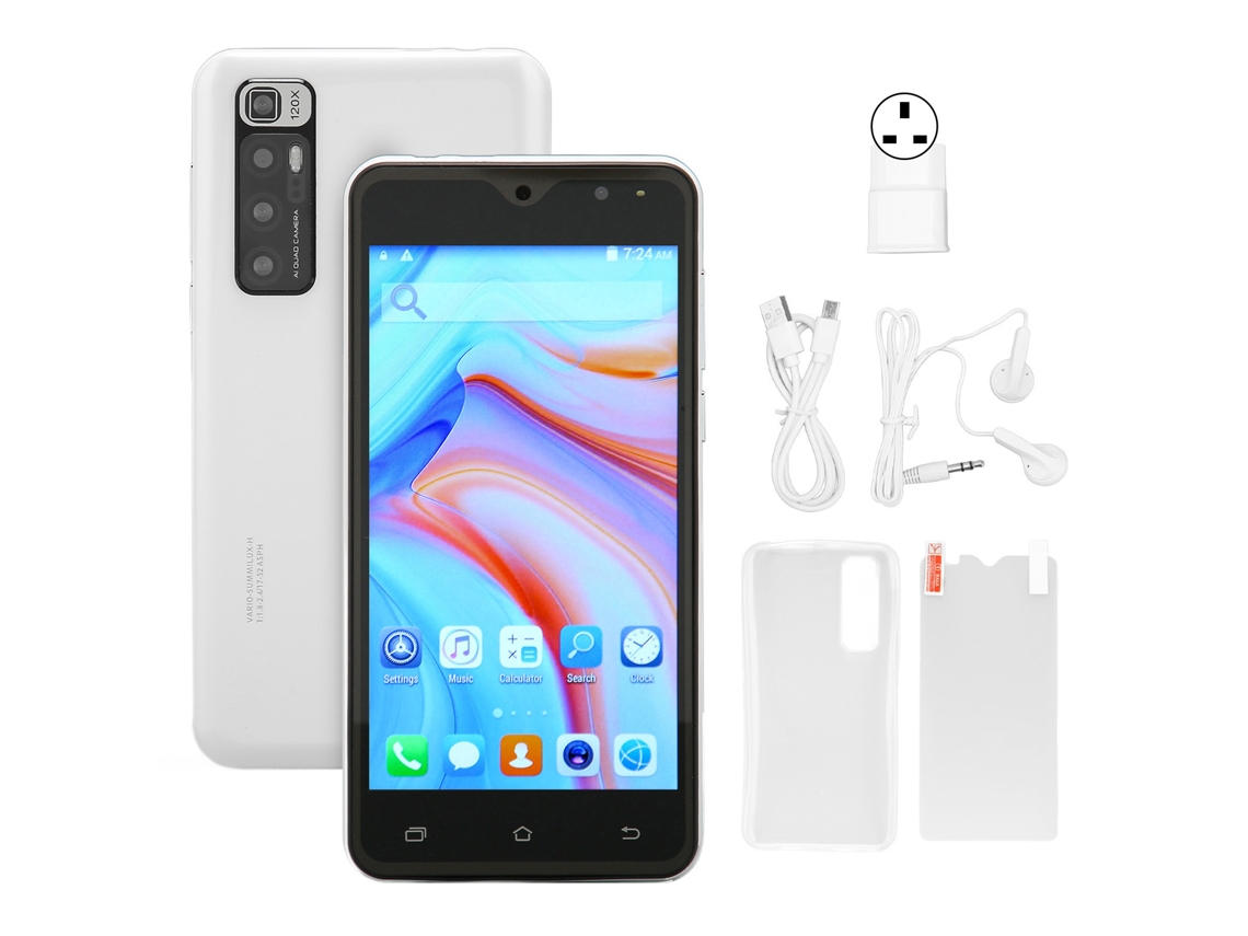 Smartphone de 5,0 pulgadas, procesador MT6580 de 8 núcleos, 2 GB de RAM, 16 GB de almacenamiento, cámara de 5 MP y 8 MP, Android 11.0, color negro.