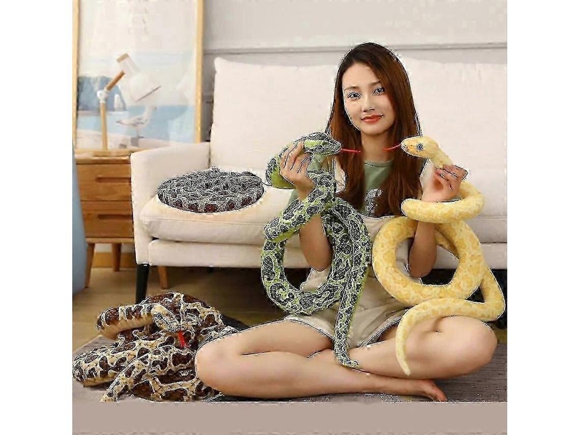 Serpiente De Peluche Gigante De 200 Cm/300 Cm, Pitón Dorada De Simulación, Regalo Para Niños Y Decoración Del Hogar.