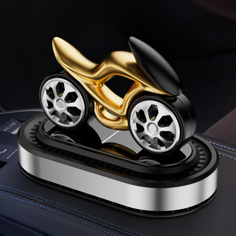 (plata) Juguete De Motocicleta De Metal Giratorio Con Energía Solar