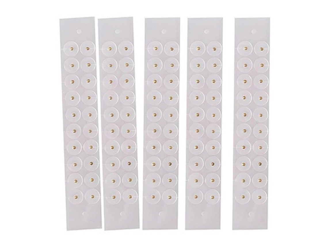 100 Pegatinas Desechables Para Masaje De Orejas Con Perlas - Plata, Oro Rosa, Fáciles De Usar.