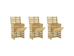 Conjunto 3 Compostador VIDAXL Marrón Pine Wood (80x50x100 cm)