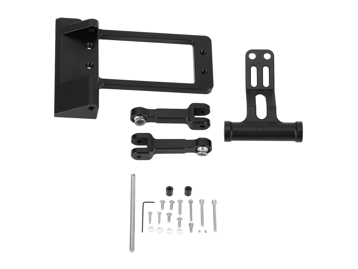 Soporte De Servo Rc 1/10 Con Kit De Dirección Hidráulica De Aleación De Aluminio Para Coche Scx10 Iii Ar45p, Piezas De Bricolaje, Color Negro.
