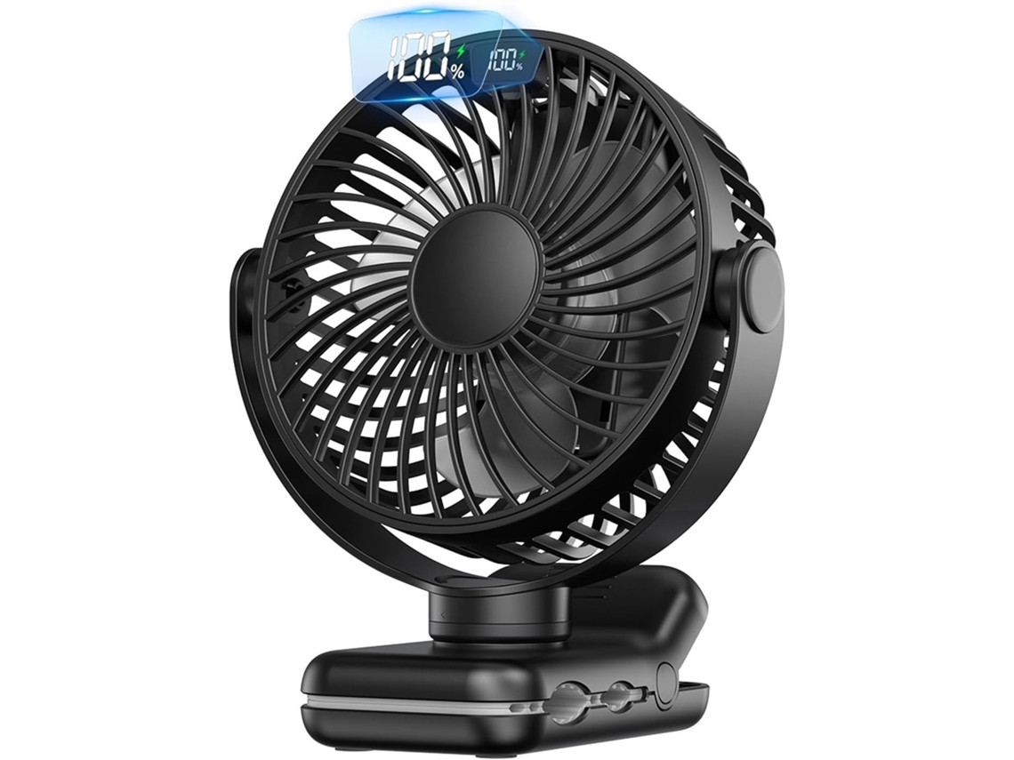 Ventilador De Escritorio Usb Pequeño Portátil Con Clip 3 Velocidades Potente Flujo Aire Rotación 720°