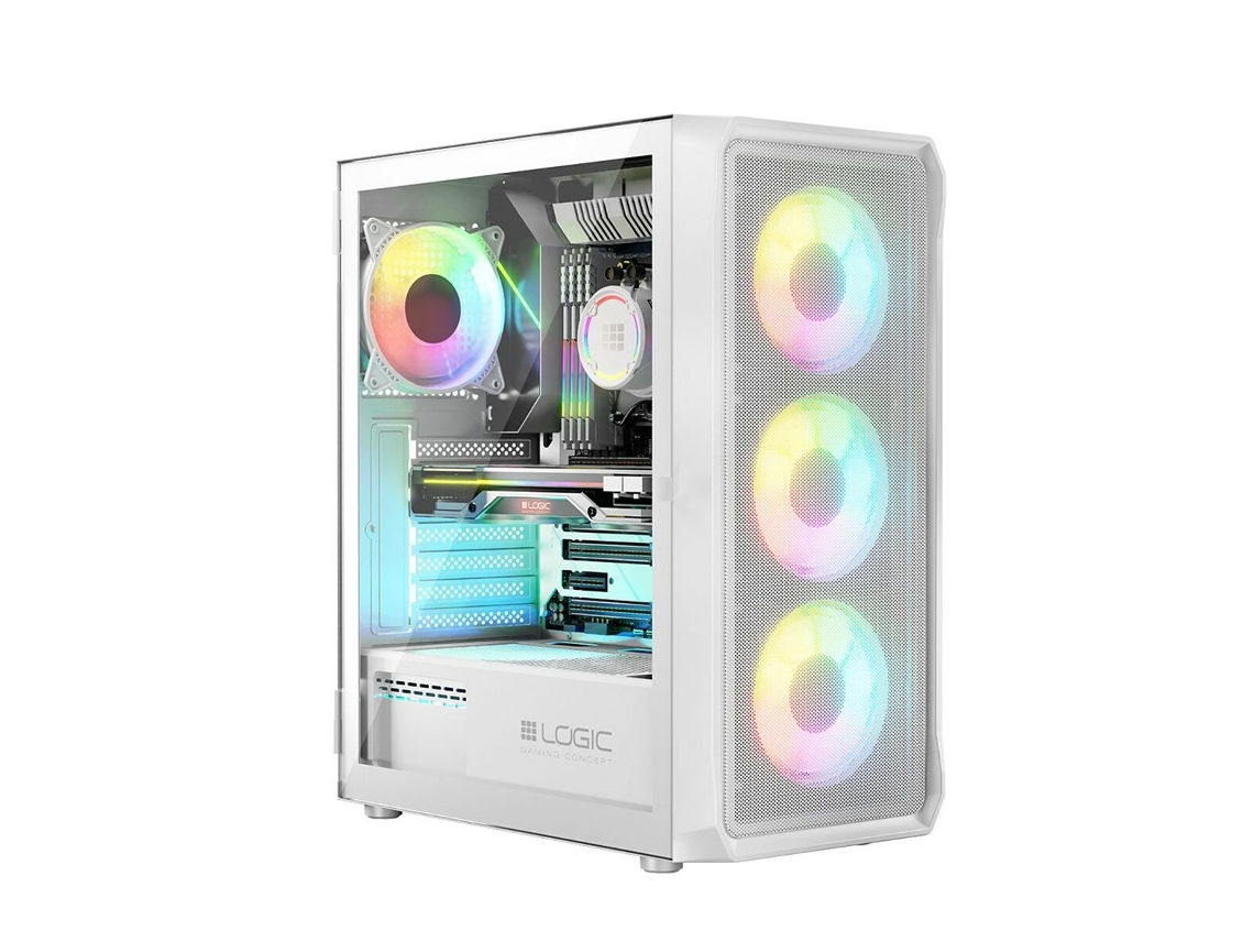 Caja Semitorre ATX LOGIC PORTOS ARGB Blanco Negro