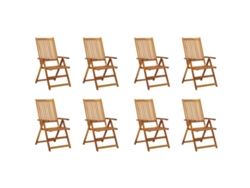 Sillas de jardín plegables de madera maciza de acacia DKD Home Decor, 8 piezas