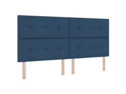 Maison Exclusive - Cabecero Led Con Tiras Led Con Cabecera Manual Azul 200 Cm Tela