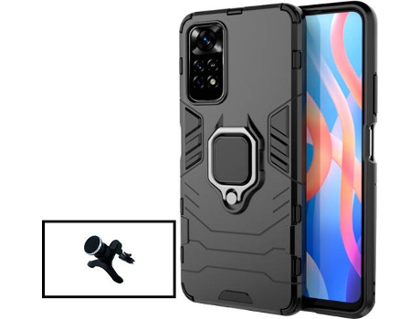 Kit Carcasa 3x1 + Soporte Magnético Xiaomi Poco M4 Pro G4M Negro