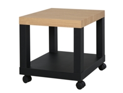 Mesa Lateral Com Rodízios Prateleira Aberta Sala Quarto 40x40x40 Cm
