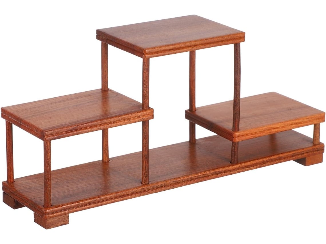 Soporte Portátil Madera Maciza Bonsáis Cuadrada Compacto Plantas Decorativas Joyas Ideal Oficina Expositor