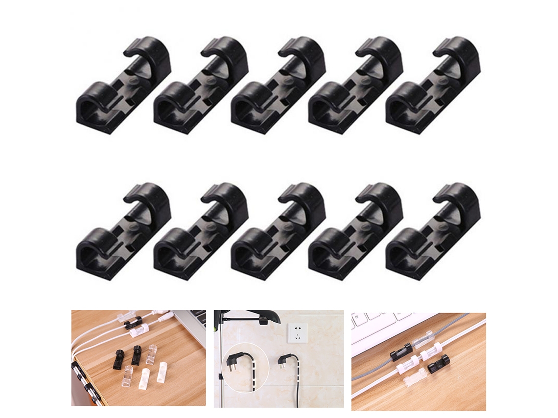 40 Clips Autoadhesivos Para Cables, Organizador De Cables Para Coche, Oficina Y Hogar.