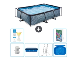 Exit-toys Piscina Exit Retangular - Efeito Pedra - 300x200x65 Cm - 7-peças S314