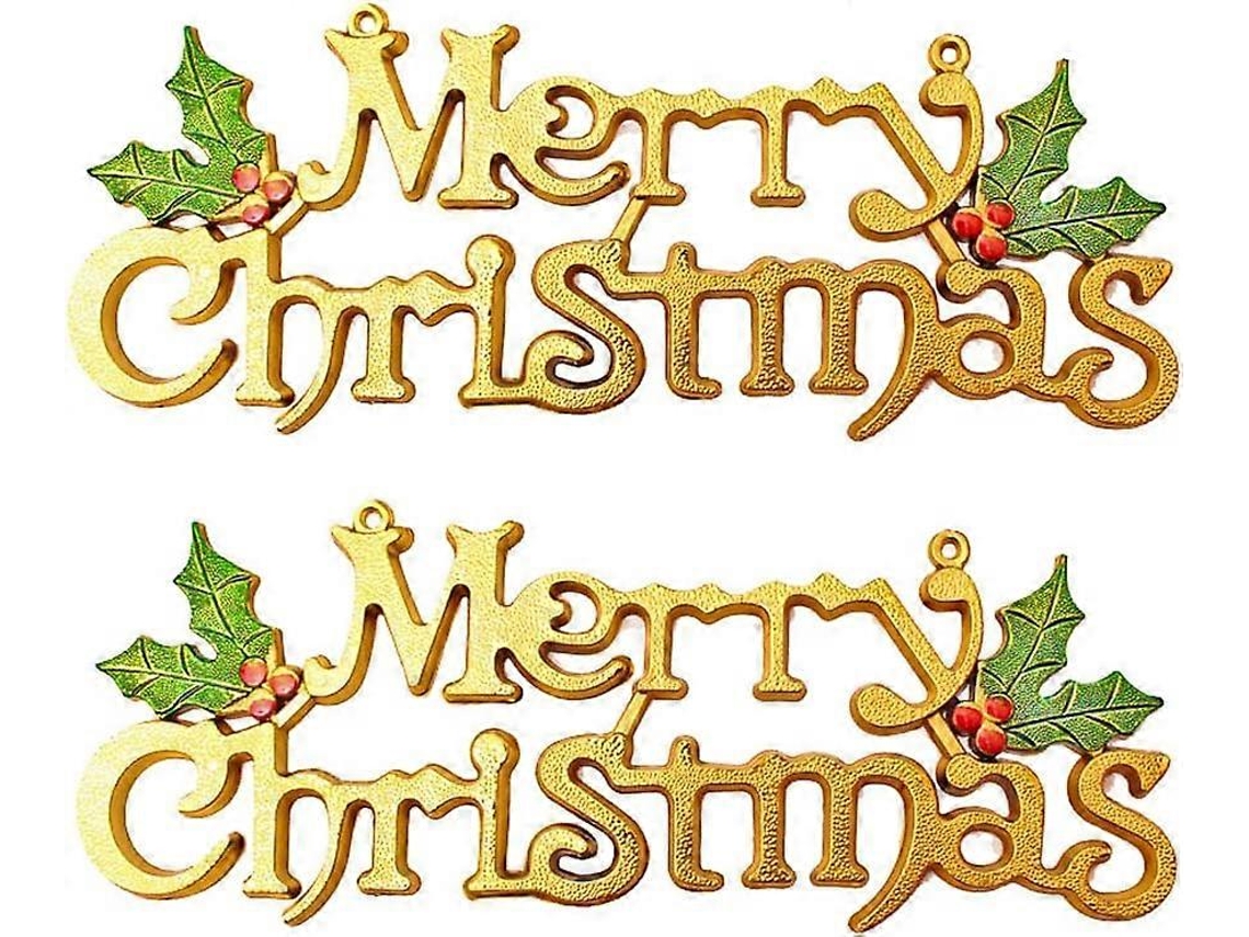 Omni-cartel Colgante Navideño De Glitter Dorado Para Decorar Corona De Árbol, Accesorio Navideño Duradero De Plástico