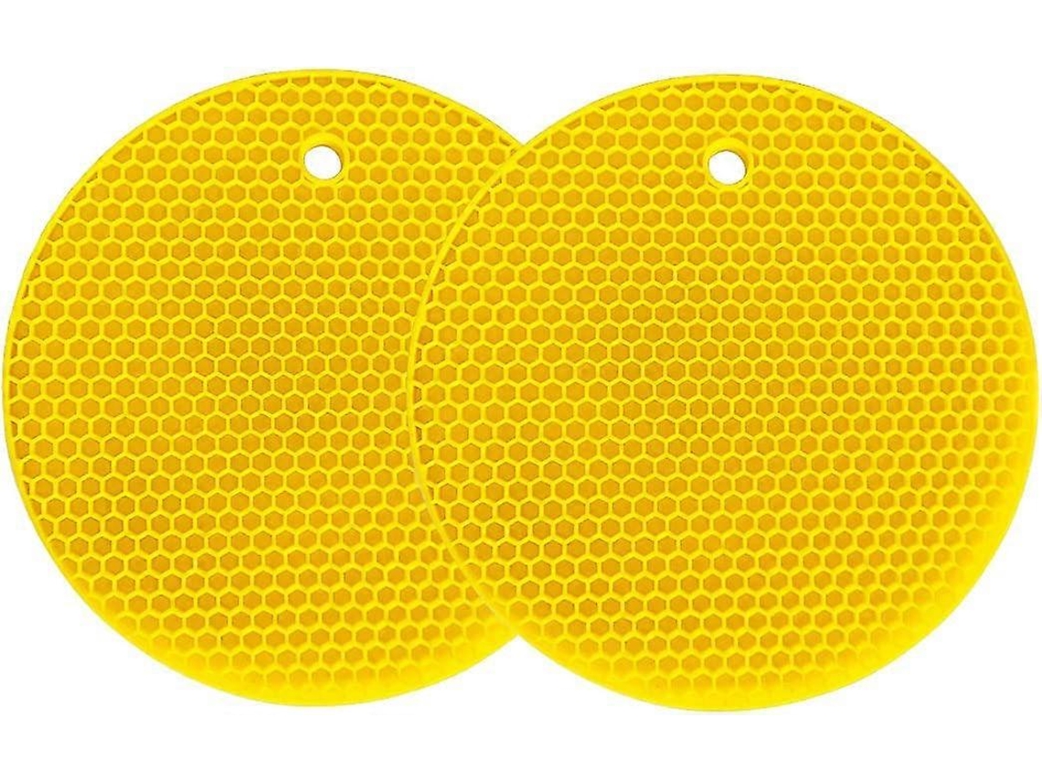Rebe-tapete De Silicona Para Cocina Resistente Anti-deslizante Multiuso Impermeable (2 Paquetes) Amarillo