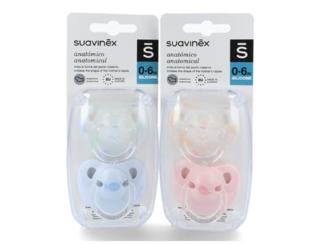 Chupete SUAVINEX Anatomico Silicona 06M 2 Unidades