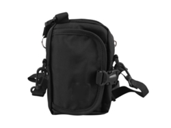 Anub mochila Transversal Unisex de Tiras Ajustáveis em Tecido Oxford Preto com Gancho de Metal e Armazenamento Multicamadas