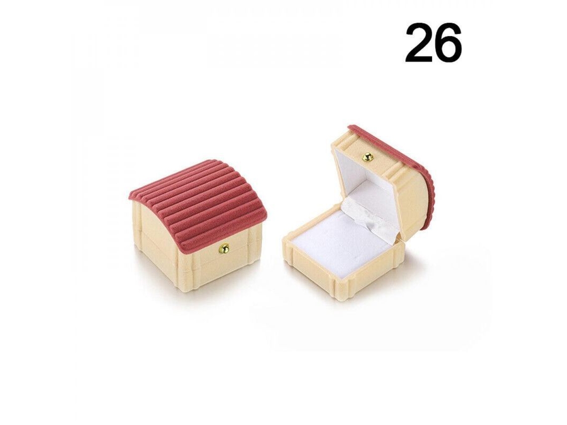 Caja De Joyería De Terciopelo Para Anillos De Boda, Pendientes, Collares Y Pulseras, Regalo Dif Veintiséis