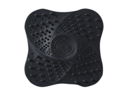 Recogedor de pelo para desagüe de ducha reutilizable de silicona negra