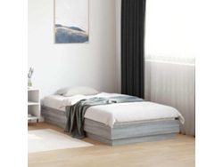 Estructura De Cama Madera De Ingeniería Gris Sonoma 90x190 Cm