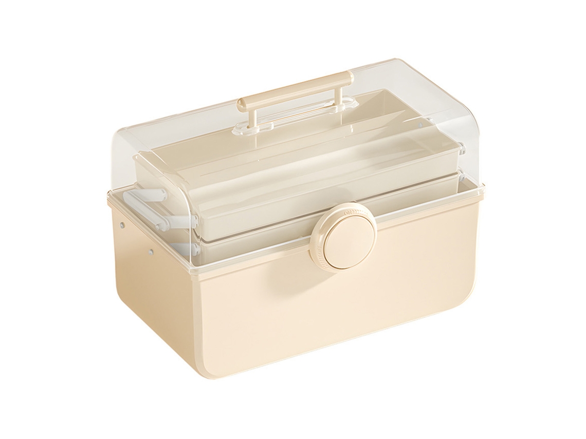Caja Portátil De Plástico Multicapa Con Asa Para Guardar Medicamentos En Caso De Emergencias En El Hogar.
